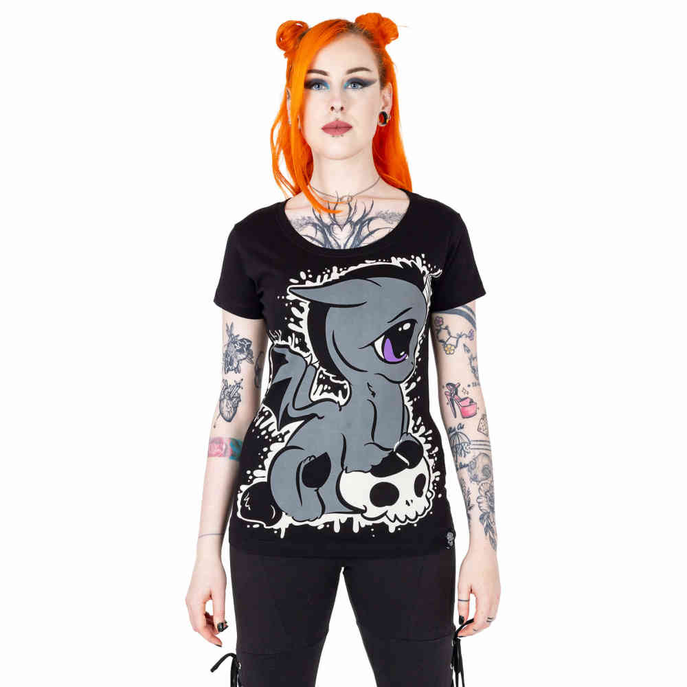 Cupcake Cult - Unicorn Splatter Damen T-Shirt - Schwarz